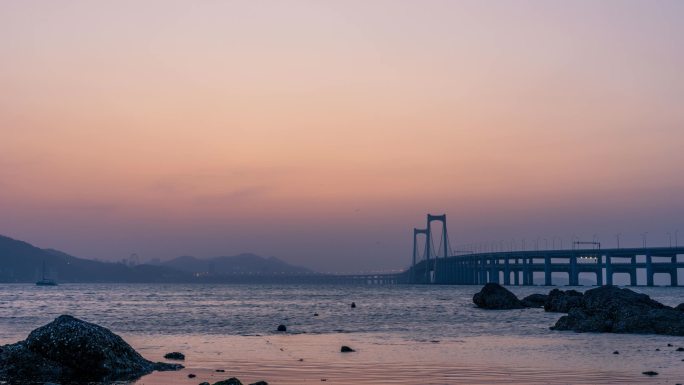 大连星海湾日出延时