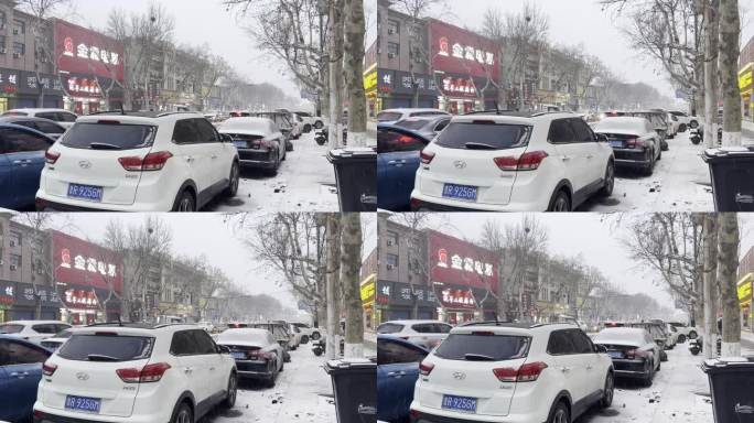 【原创正版】小县城大雪堵车景象