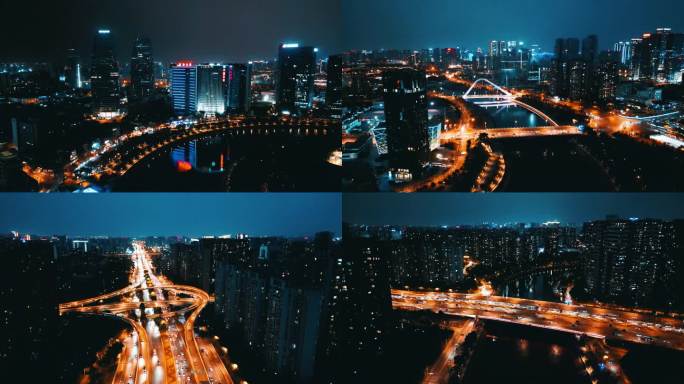 成都市区夜景航拍(合集)