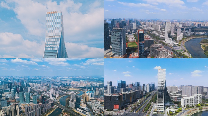 成都高新区欧洲中心软件园航拍延时