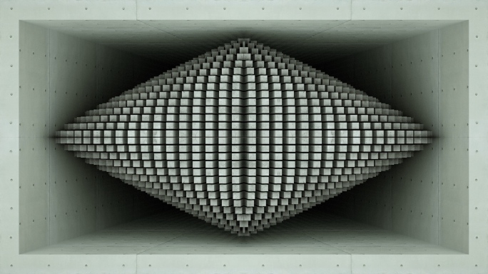 【裸眼3D】工业质感建筑空间矩形方块矩阵
