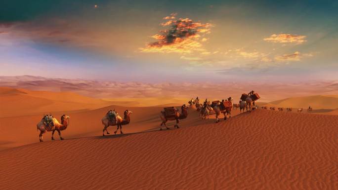 沙漠 骆驼 丝绸之路 一带一路 西域历史