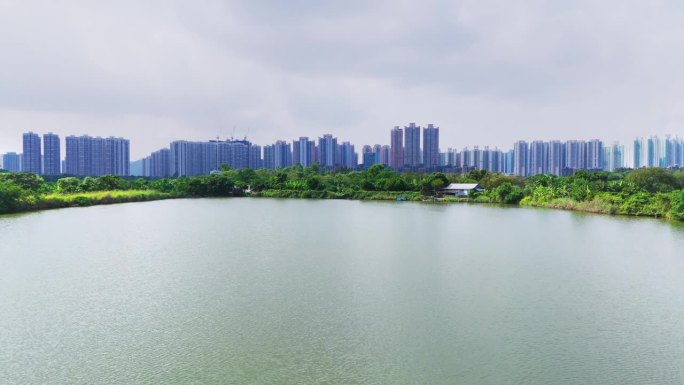 无人机拍摄的香港夏季养鱼场