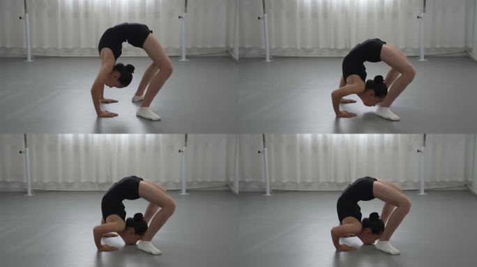 少女孩练习体操舞蹈标准动作1