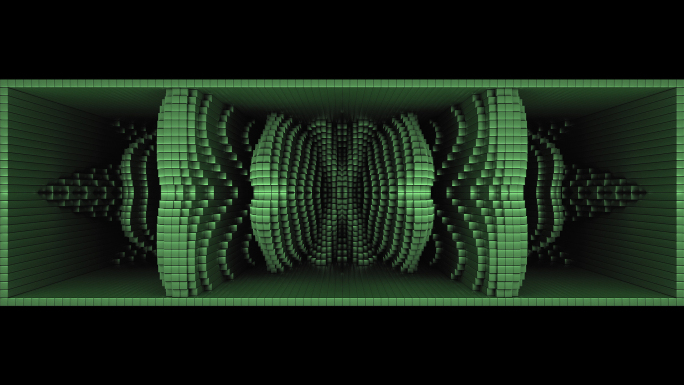 【裸眼3D】绿色幻想立体曲线墙体概念空间