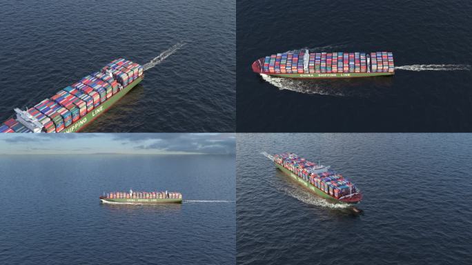 集装箱货轮合集 海上丝绸之路 货轮航拍