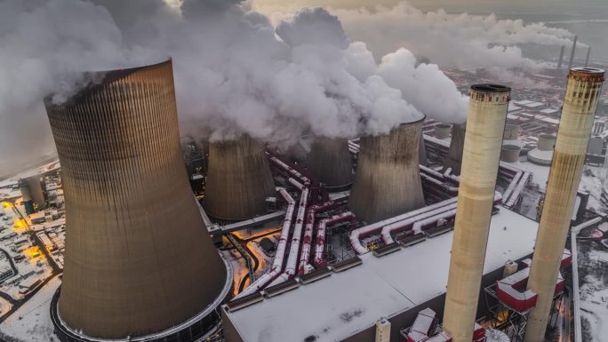 燃煤发电站的天线宣传片实拍视频素材