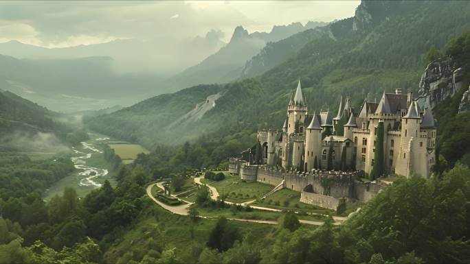 欧洲乡村庄园城堡风景素材