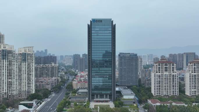 福州中国建设银行大厦航拍办公楼写字楼建筑