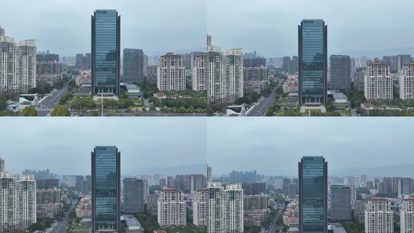 福州中国建设银行大厦航拍办公楼写字楼建筑