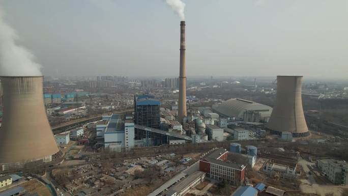 唐山城市 唐山发电总厂 航拍4K 工业