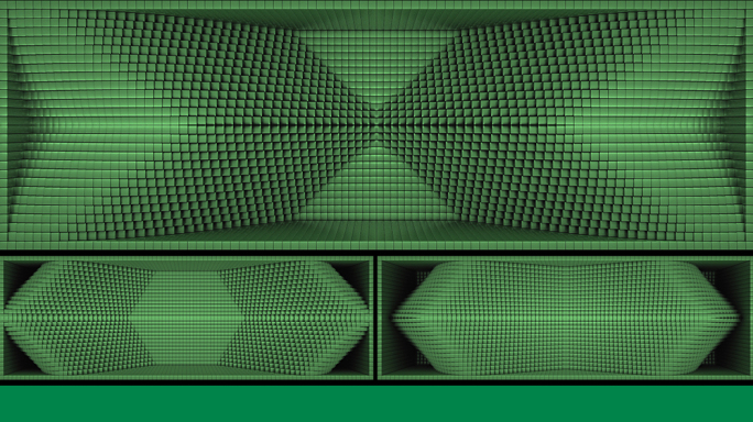 【裸眼3D】绿色幻想立体曲线方块概念空间