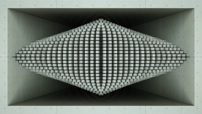 【裸眼3D】工业质感建筑空间曲线方块矩阵