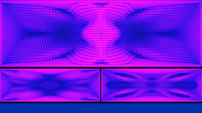 【裸眼3D】蓝紫色调赛博矩阵方块立体空间