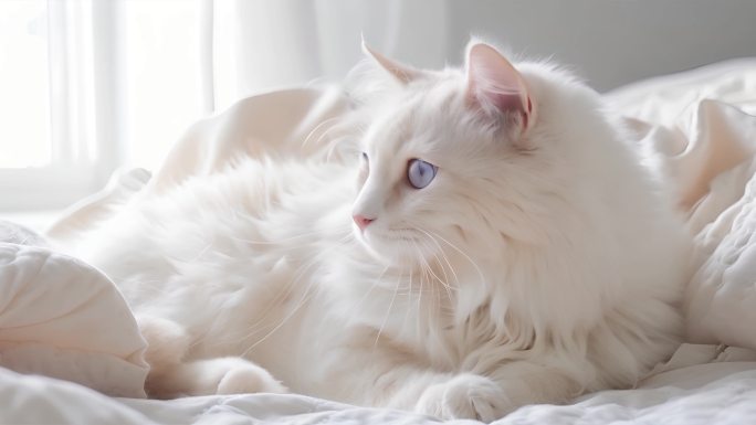 猫白猫布偶唯美动态背景