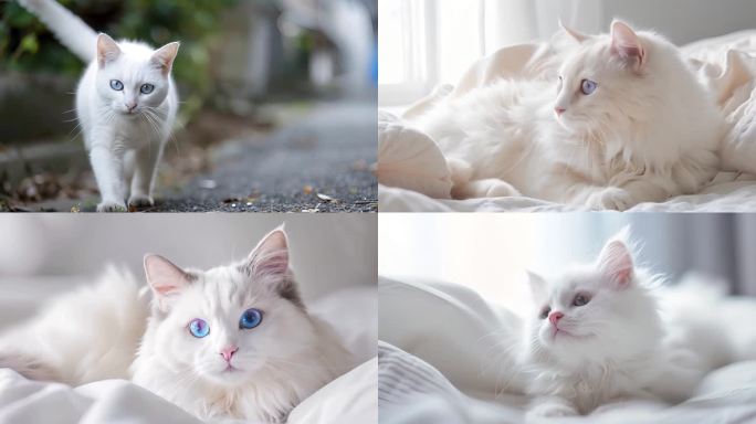 猫白猫布偶唯美动态背景
