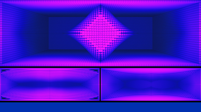 【裸眼3D】蓝紫色调赛博矩阵镜像幻影空间
