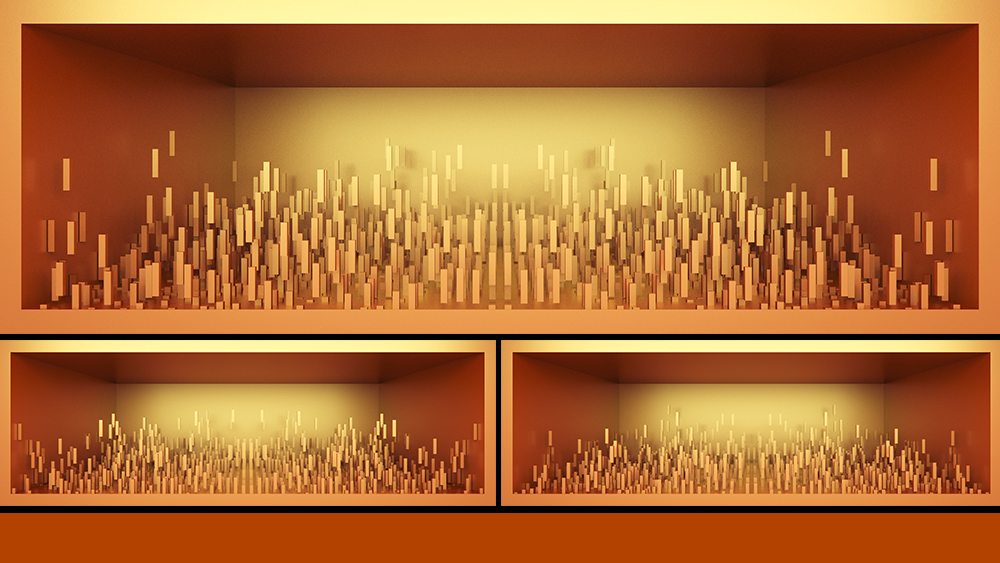 【裸眼3D】红金粒子矩阵几何立体奢华空间