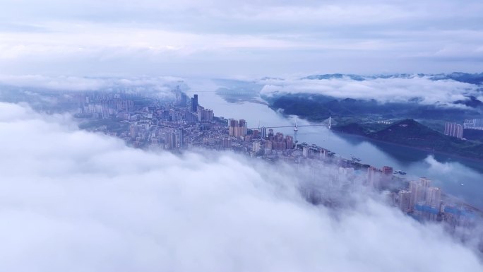 【4K】云海中的宜昌大景