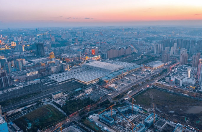 吉林长春长春站夜景延时