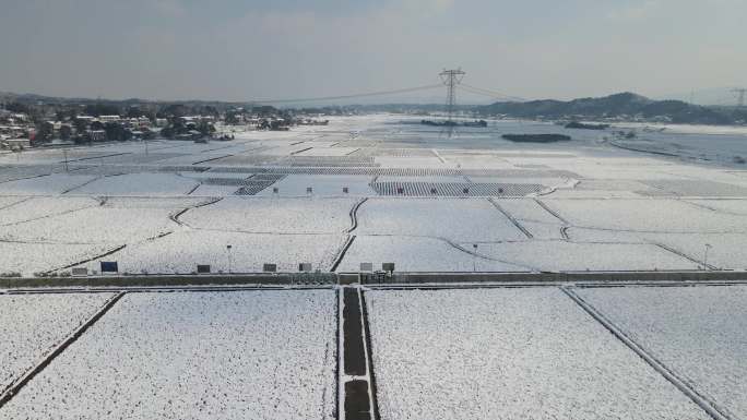 航拍4K乡村雪景