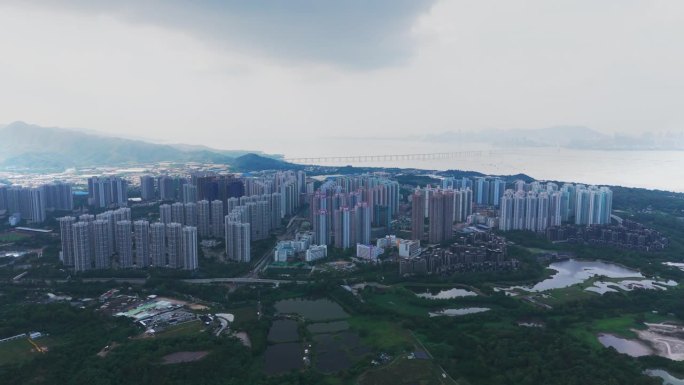 无人机拍摄的香港天水围房屋