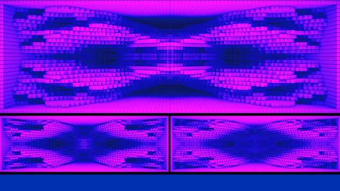 【裸眼3D】蓝紫色调赛博矩阵方块迷幻空间