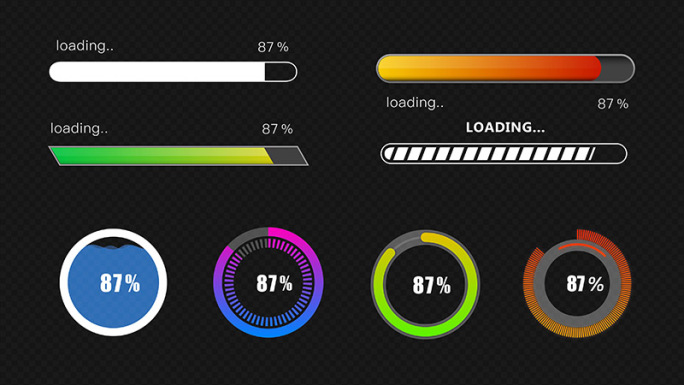 【无需插件】各类进度条AE模板