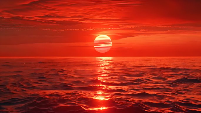 东方红 太阳升 海平面 日出 太阳日出