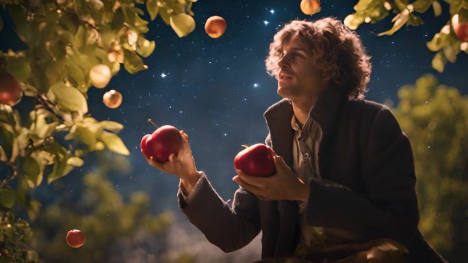 牛顿在苹果树下