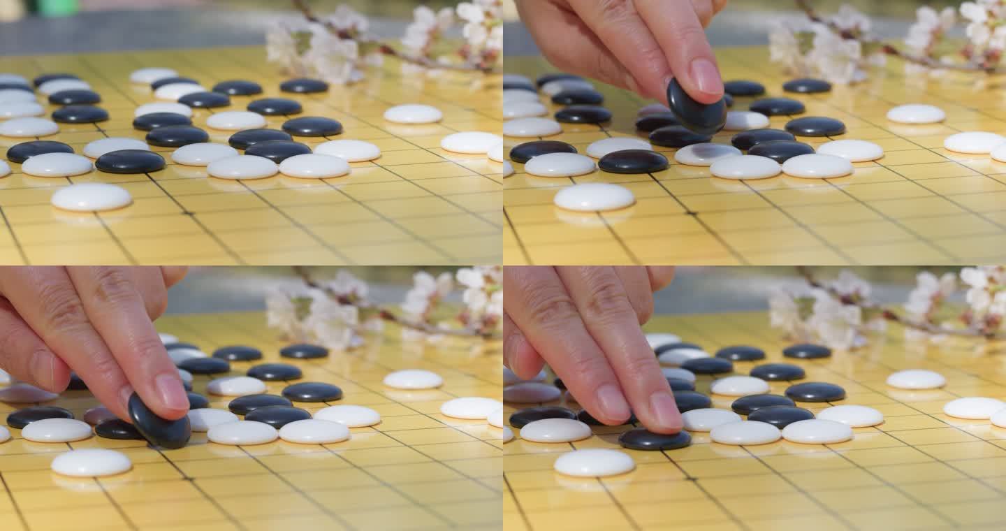 品茶喝茶下围棋看书