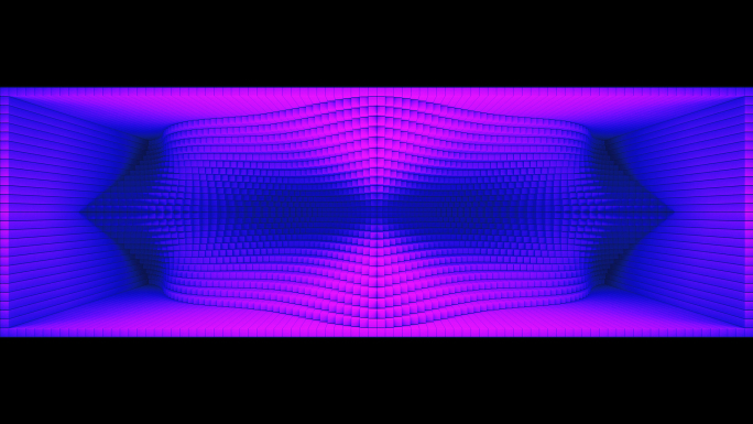 【裸眼3D】蓝紫色调赛博矩阵起伏立体空间