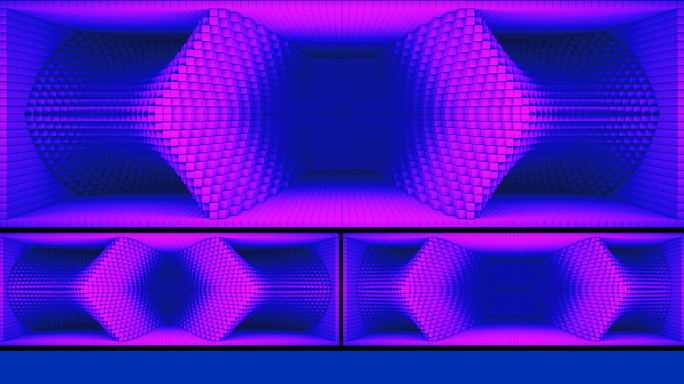 【裸眼3D】蓝紫色调赛博矩阵起伏立体空间