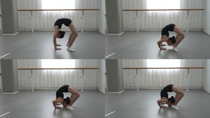 少女孩练习体操舞蹈标准动作2