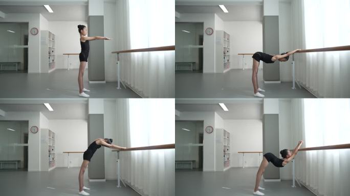 少女孩练习体操舞蹈标准动作3