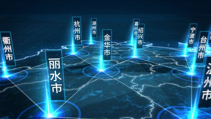 蓝色科技浙江地图
