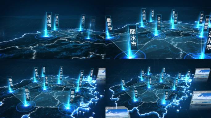 蓝色科技浙江地图