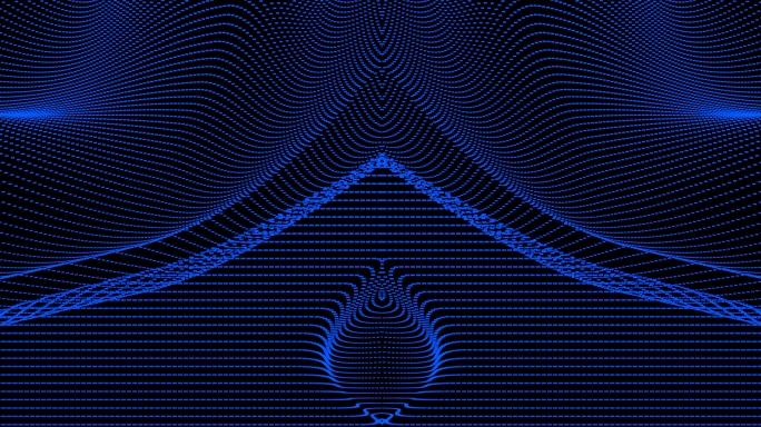 【4K时尚背景】萤蓝粒子虚拟曲线暗光科技