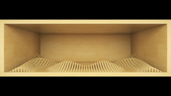 【裸眼3D】原木抽象山水自然竖线艺术空间