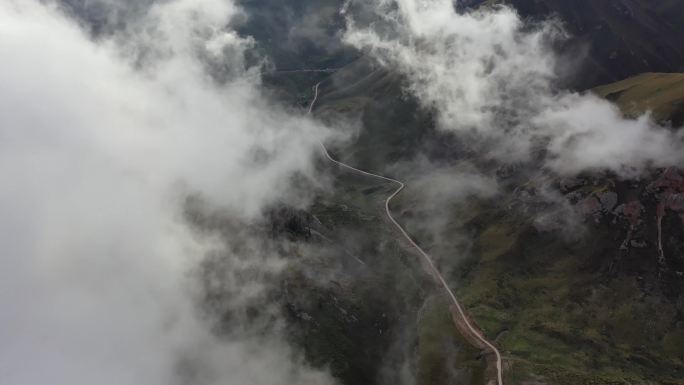 若尔盖保护区 云海湿地航拍4K素材