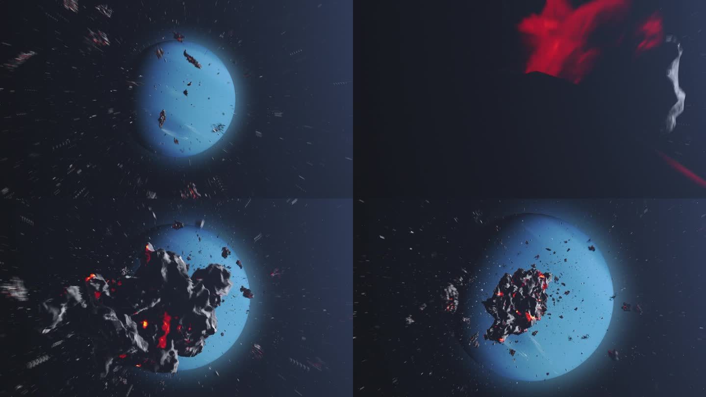 流星和大型小行星撞击海王星