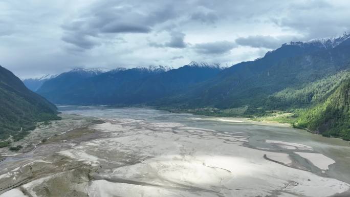 4K西藏林芝 易贡茶厂 茶马古道大景航拍