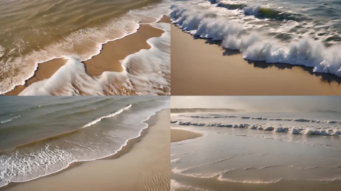 海水拍打沙滩视频素材