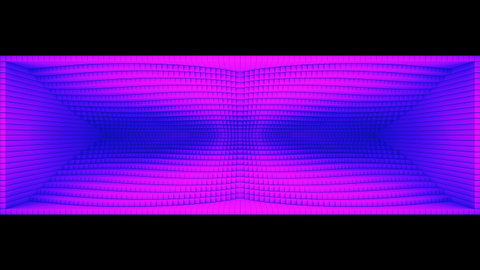 【裸眼3D】蓝紫色调赛博矩阵方块幻想空间