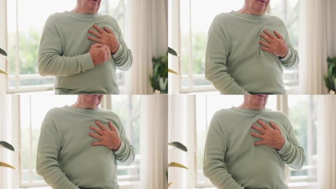 手，心脏病发作和家里有紧急情况的人，按摩胸部和心血管问题。疼痛，老年人和血液疾病家族史，焦虑和客厅心