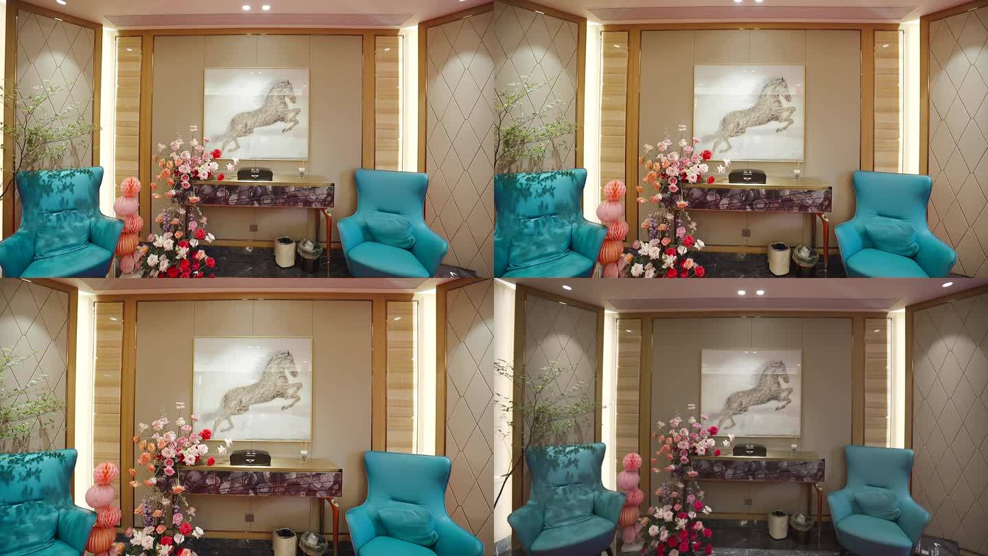 别墅里的凳子相框视频素材