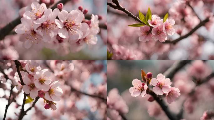 春季桃花樱花粉素材合集