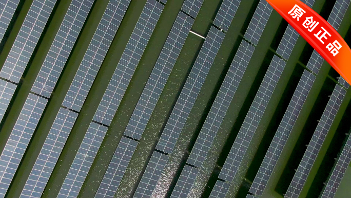 光伏光伏产业园水产养殖太阳能电池板航拍