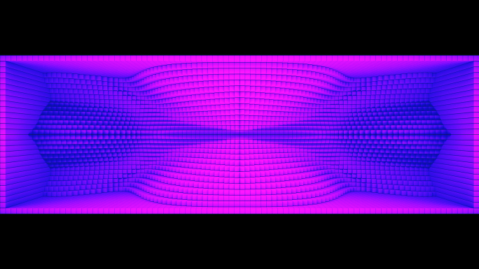 【裸眼3D】蓝紫色调赛博矩阵方块幻光空间
