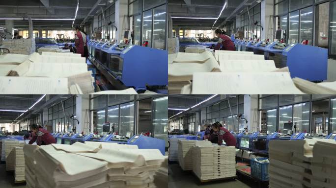 印刷厂里忙碌的工人们全景1